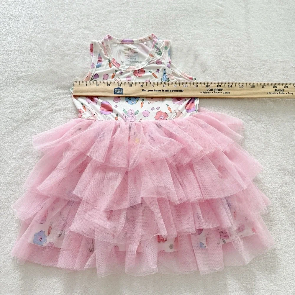 Angel Dear Girls Size 5 Easter Bunny Egg Pink Tulle Tutu‎ Dress Bamboo Spring
